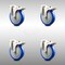 Service Caster 5 Inch 316SS Blue Polyurethane Swivel Bolt Hole Caster Set with Lock Brake SCC SCC-SS316BHTTL20S514-PPUB-BLUE-4 - alternate 1